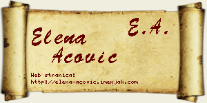 Elena Acović vizit kartica